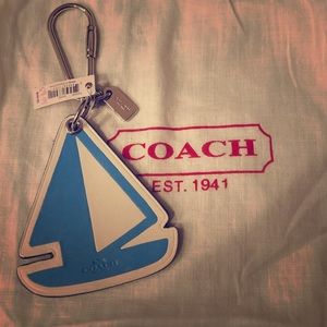 Coach Sailboat Keychain/Key Fob NWT